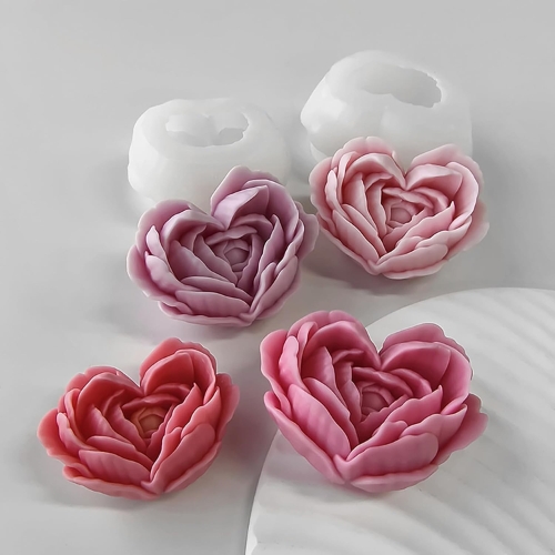 Silicon Mold Heart Rose Mold