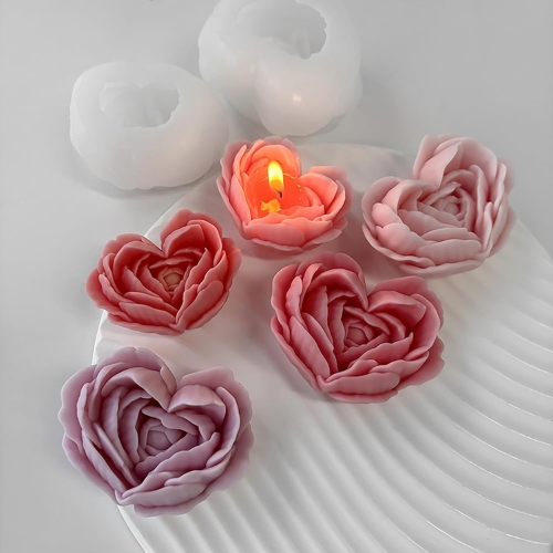 Silicon Mold Heart Rose Mold