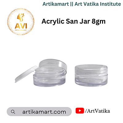 Acrylic San Jar + White Inner + TRANSPARENT Cap - 8g