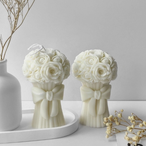 Silicon Mold Candle Rose Bouquet Flower