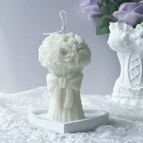 Silicon Mold Candle Rose Bouquet Flower