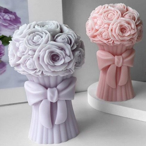 Silicon Mold Candle Rose Bouquet Flower