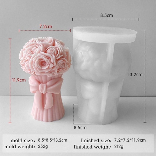 Silicon Mold Candle Rose Bouquet Flower