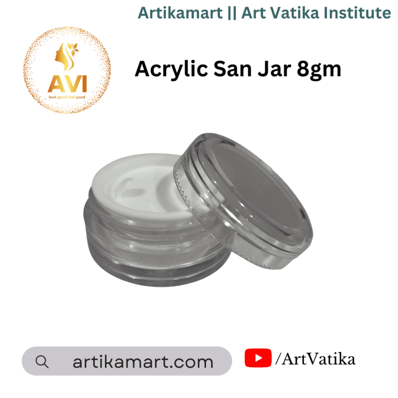 Acrylic San Jar + White Inner + TRANSPARENT Cap - 8g