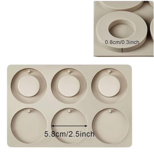 Silicon Mold Hanging 6 Cavity - Round