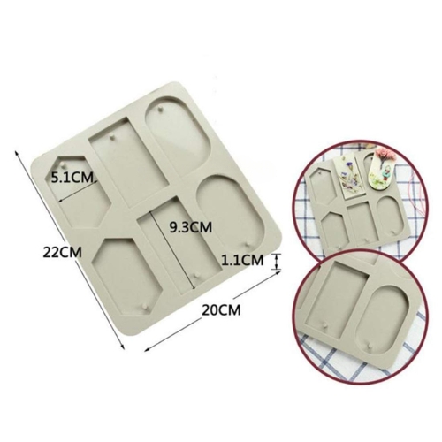 Silicon Mold Hanging 6 Cavity - Rectangle, Oval, Hexagon