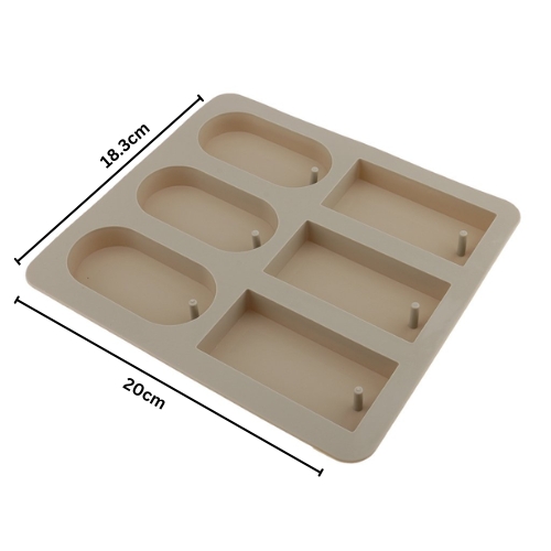 Silicon Mold Hanging 6 Cavity - Rectangle + Oval