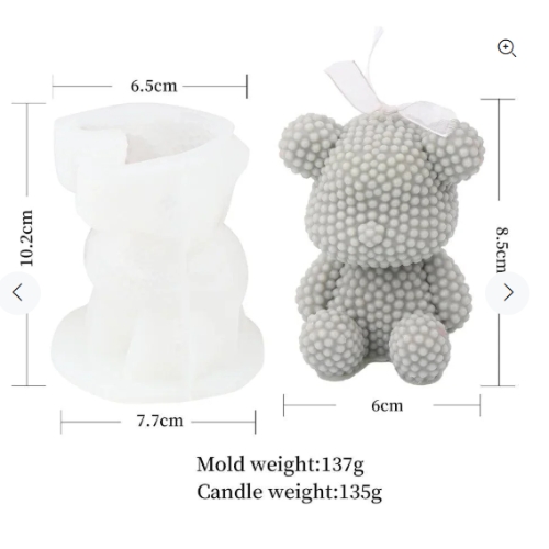 Silicon Mold Candle Pearl Bear