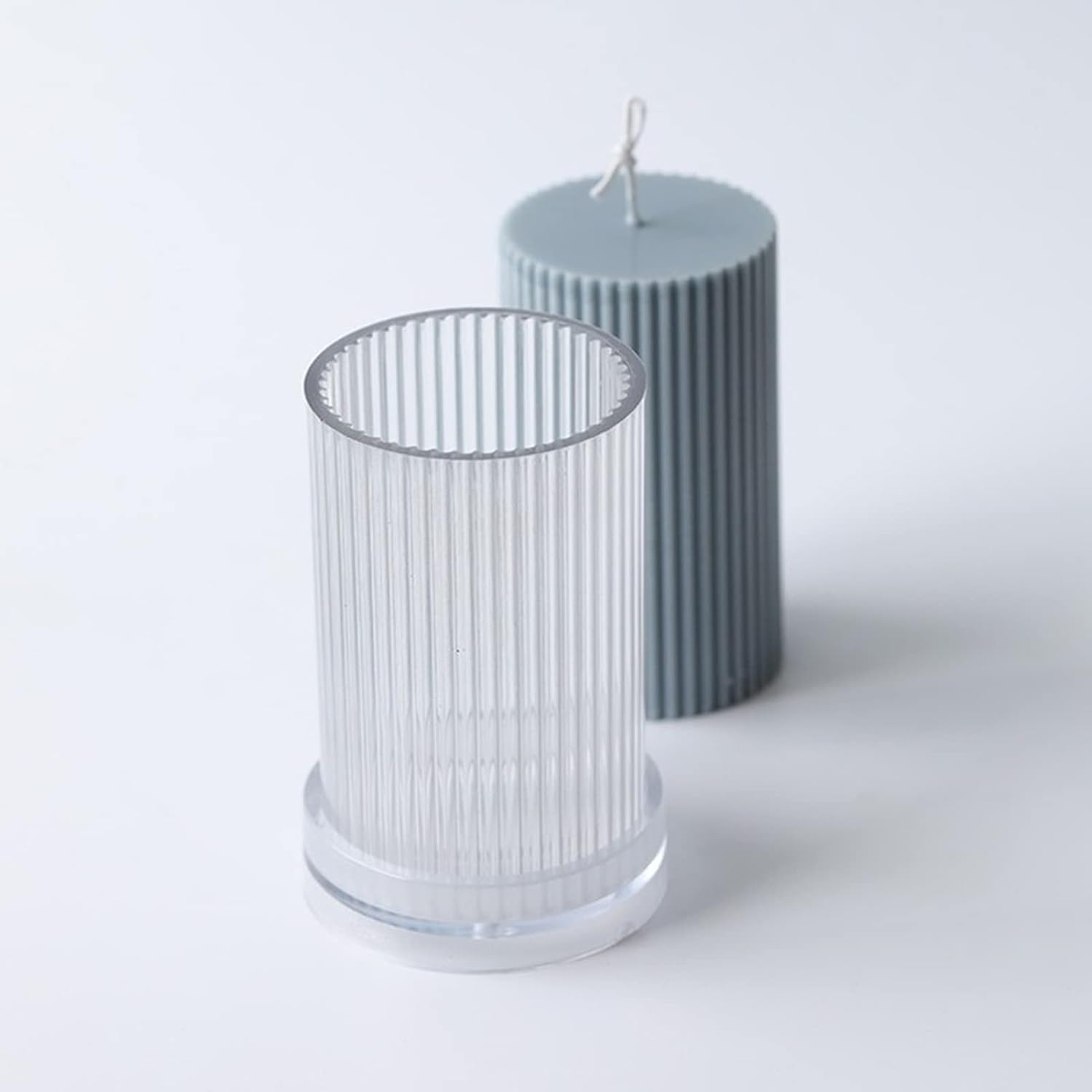 Polycarbonate Candle Crinkle Cylinder Mold(Small)