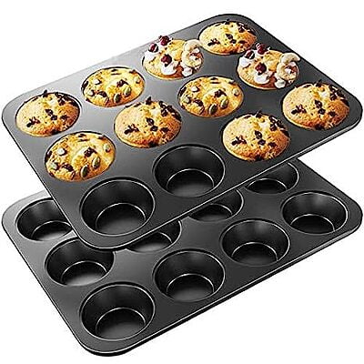 Muffin Mold Tray Black 12 Cavity HEAVY