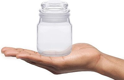 130ml DOME Glass Jar with Clear Cap