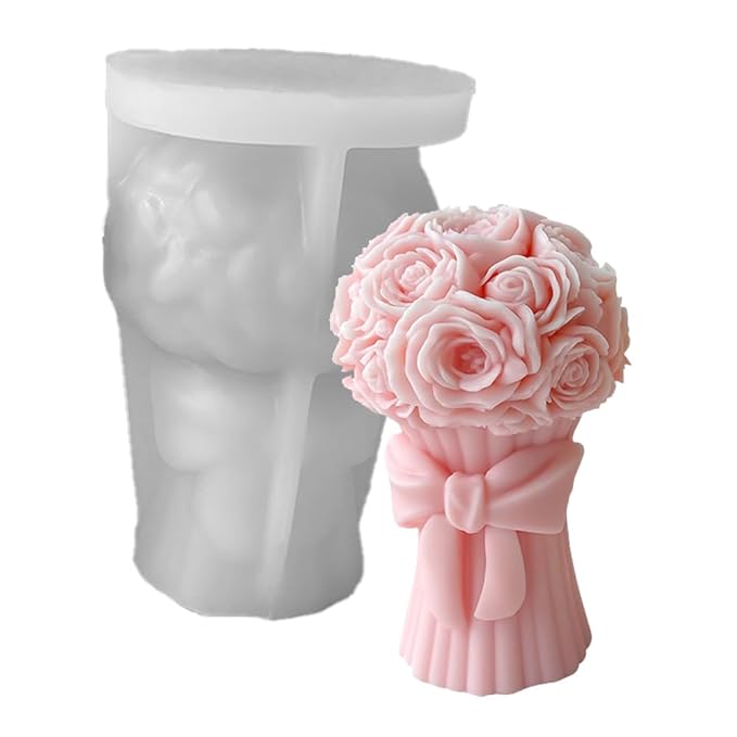 Silicon Mold Candle Rose Bouquet Flower