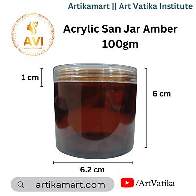 Acrylic San Jar AMBER + White Inner + TRANSPARENT Cap - 100g