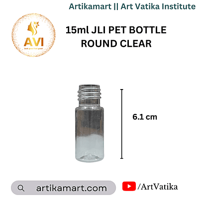 15ml JLI PET BOTTLE ROUND CLEAR - 20mm Neck