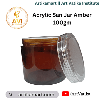 Acrylic San Jar AMBER + White Inner + TRANSPARENT Cap - 100g