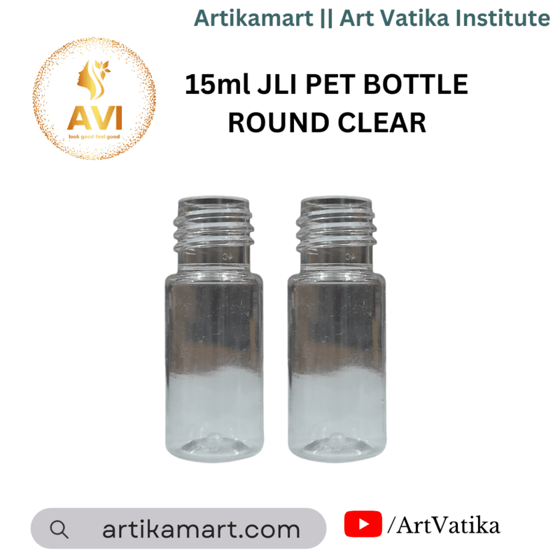 15ml JLI PET BOTTLE ROUND CLEAR - 20mm Neck