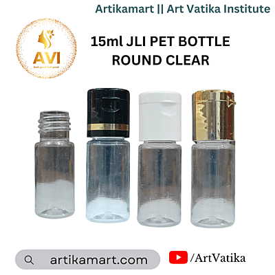 15ml JLI PET BOTTLE ROUND CLEAR - 20mm Neck