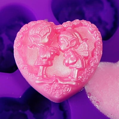 Silicon Mold HEAVY 4 Cavity HEART Shaped Fairies / Girl