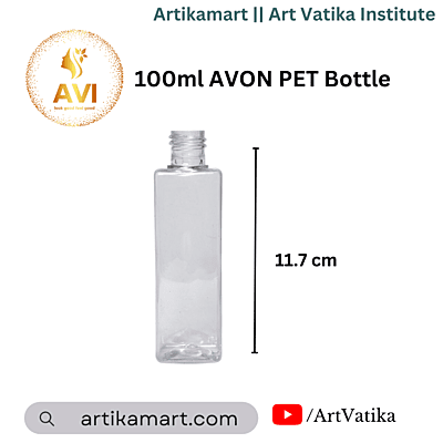 100ml SQUARE PET Bottle CLEAR - 20mm Neck