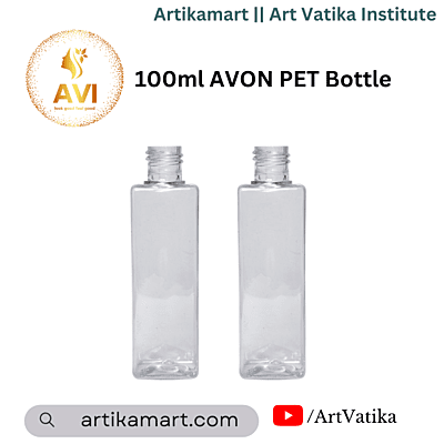 100ml SQUARE PET Bottle CLEAR - 20mm Neck