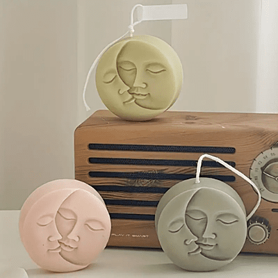 Silicon Mold Candle Sun Moon Face - 70g