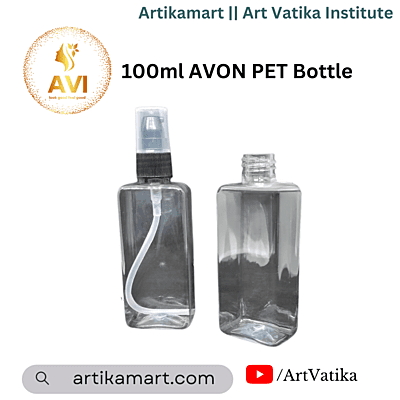 100ml SQUARE PET Bottle CLEAR - 20mm Neck