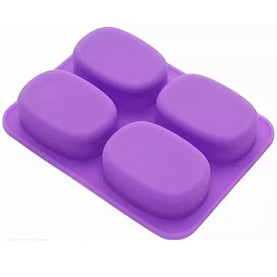 Silicon Mold 4 Cavity Oval Shaped Love & Rose