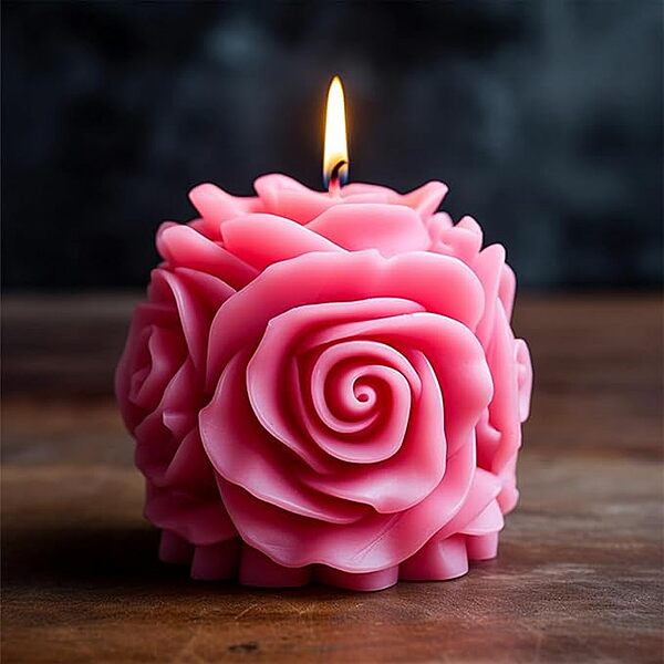 Silicon Mold Candle 3D Blooming Rose