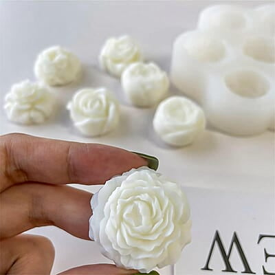 Silicon Mold Candle Peony Small Flower 6.6gm