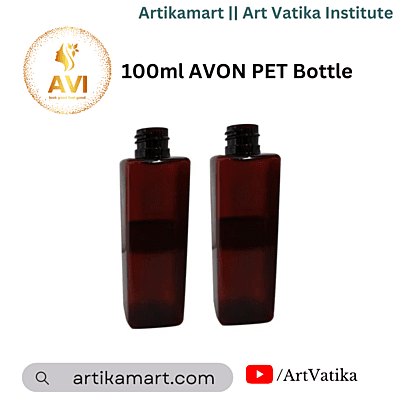 100ml SQUARE PET Bottle AMBER - 20mm Neck