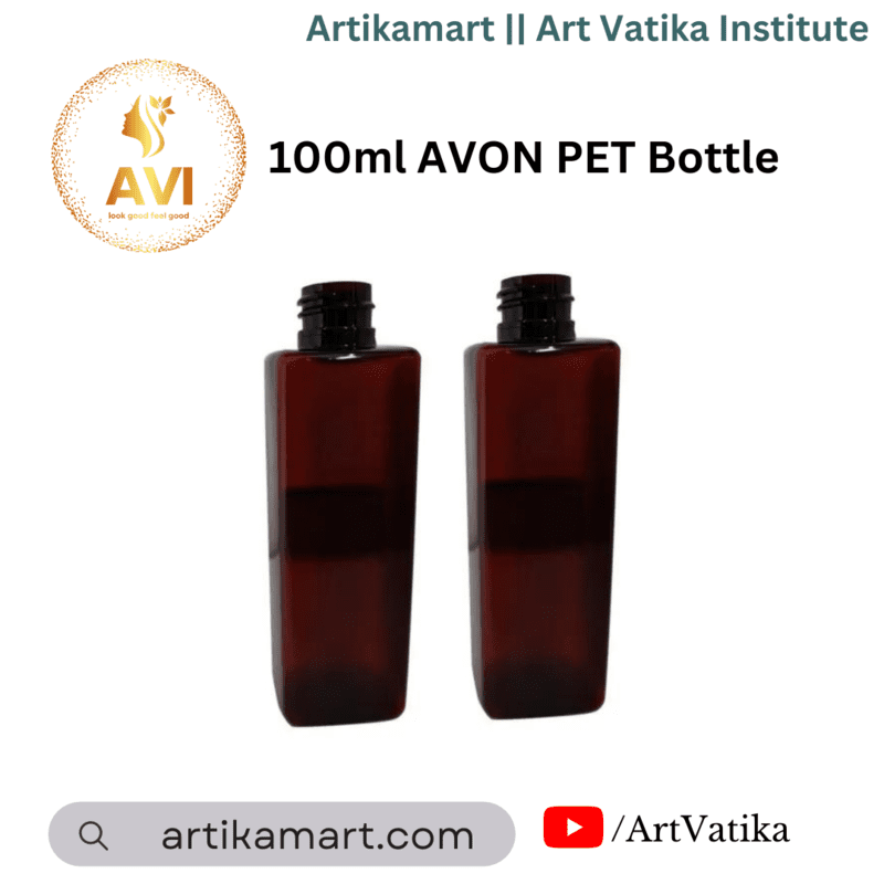 100ml SQUARE PET Bottle AMBER - 20mm Neck