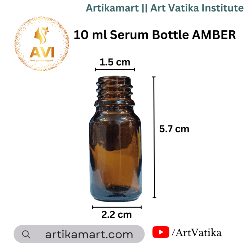 10 ml Serum Bottle AMBER Brown 18mm NECK