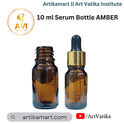 10 ml Serum Bottle AMBER Brown 18mm NECK