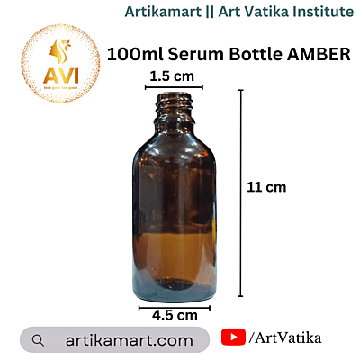 100 ml Serum Bottle AMBER Brown 18mm NECK