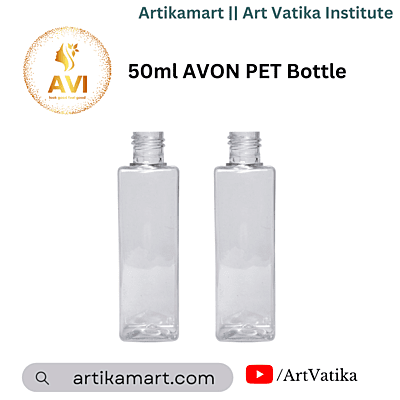 50ml SQUARE PET Bottle CLEAR - 20mm Neck