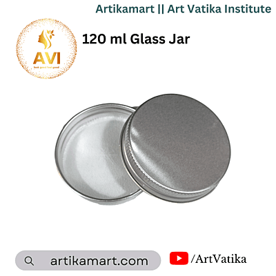 120 ml Glass Jar + SILVER Aluminium Cap