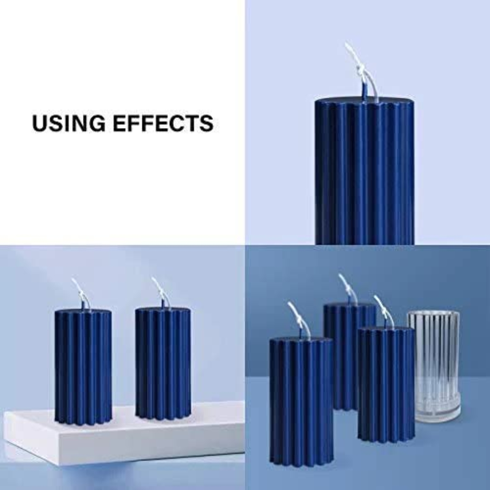 Polycarbonate Candle Deep Line Pillar