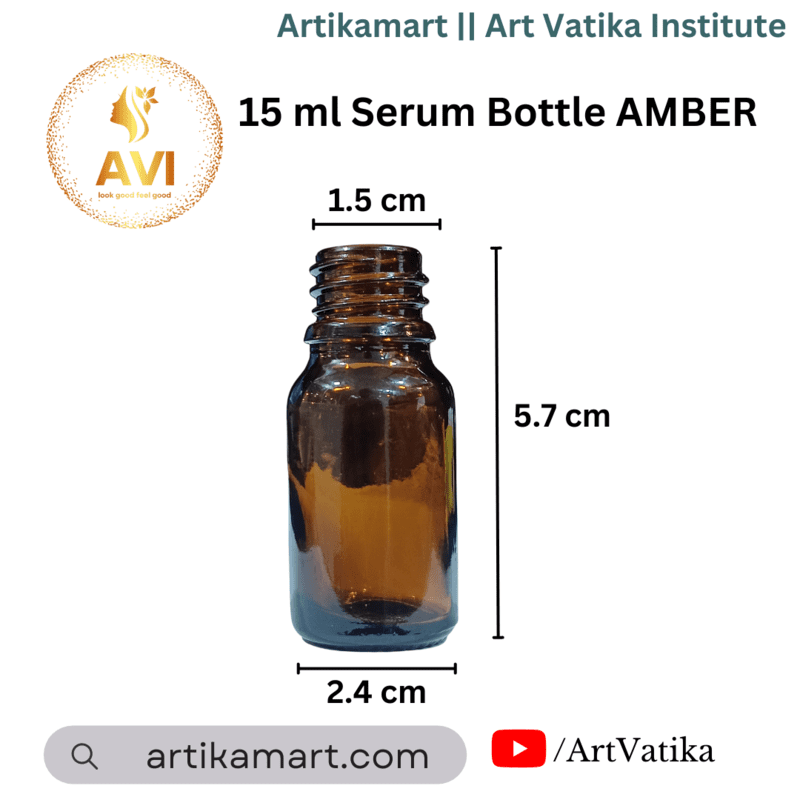 15 ml Serum Bottle AMBER Brown 18mm NECK