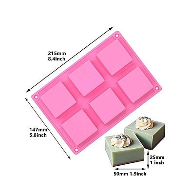 Silicon Mold SQUARE No 4 100g 6 cavity