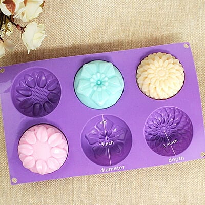 Silicon Mold Mixed Flower Shape 6cavity 90to 100gm