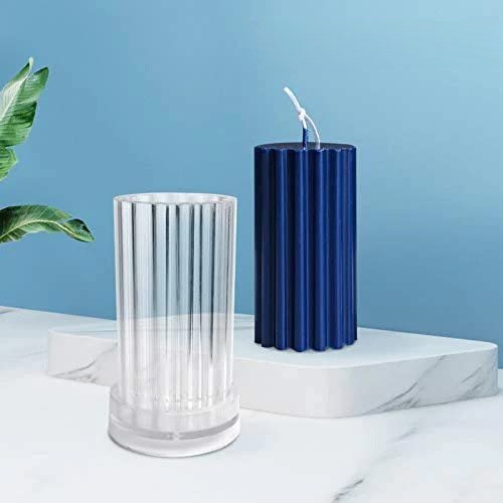 Polycarbonate Candle Deep Line Pillar