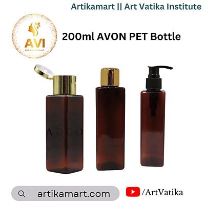 200ml SQUARE PET Bottle AMBER - 24mm Neck