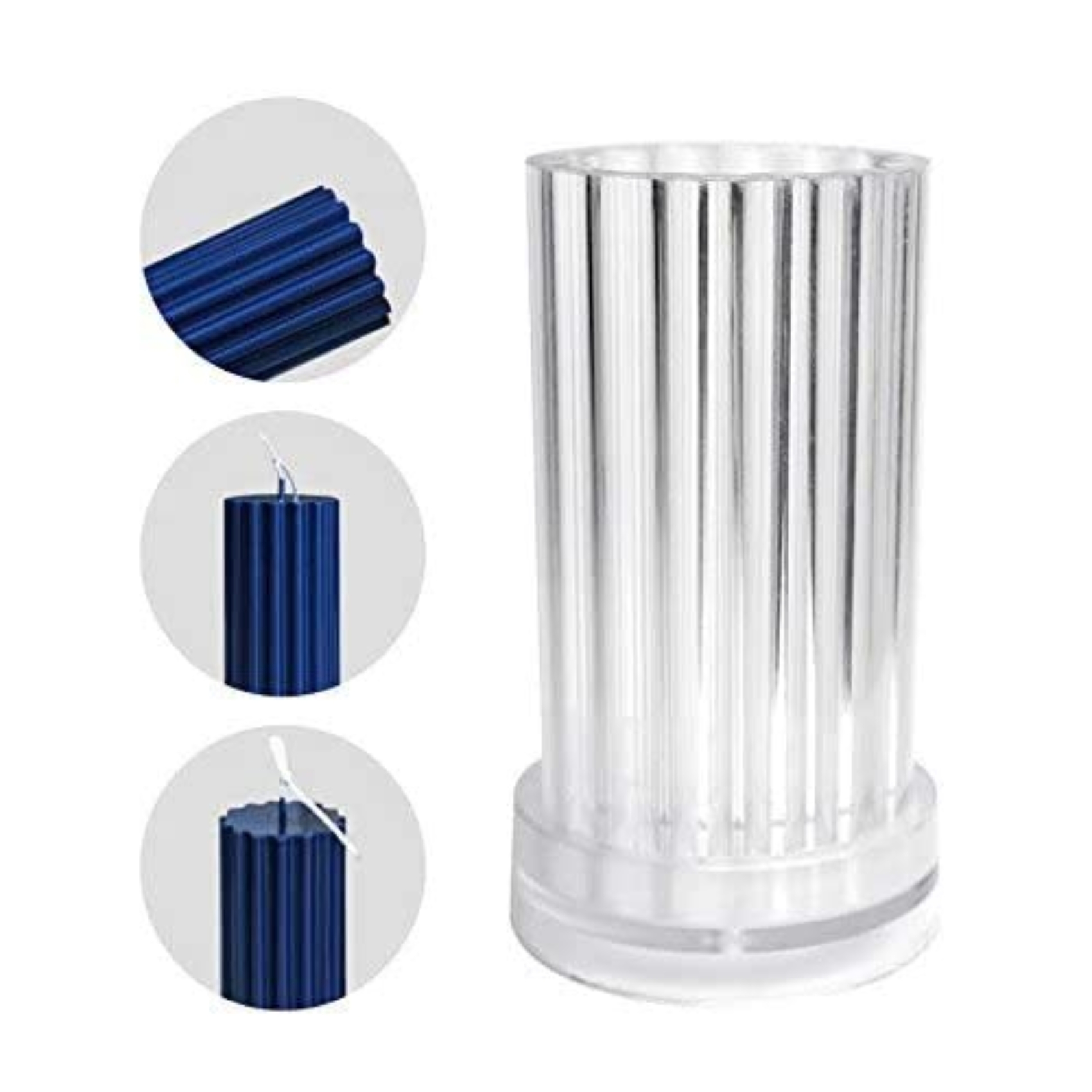 Polycarbonate Candle Deep Line Pillar