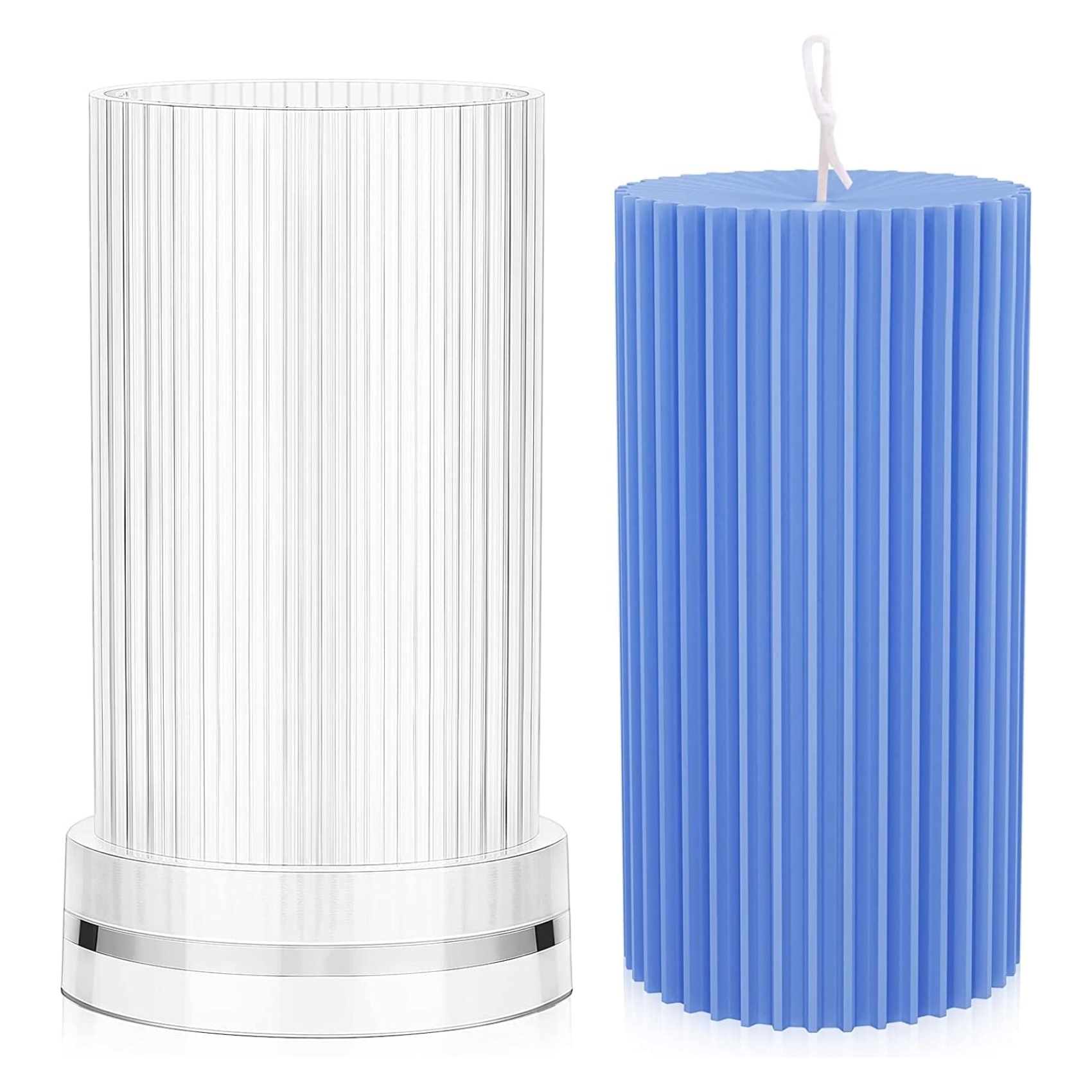 Polycarbonate Candle Crinkle Cylinder Mold (BIG)