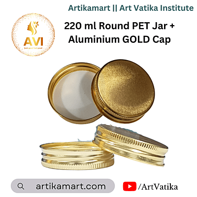 220 ml Round PET Jar + Aluminium GOLD Cap