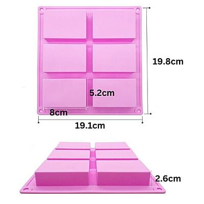 Silicon Mold Rectangle No 4 - 6 Cavity - 100g Light