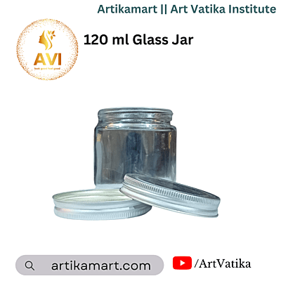 120 ml Glass Jar + SILVER Aluminium Cap