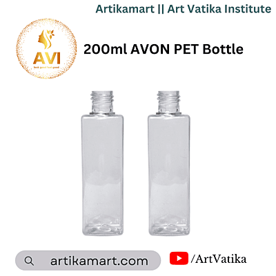 200ml SQUARE PET Bottle CLEAR - 24mm Neck