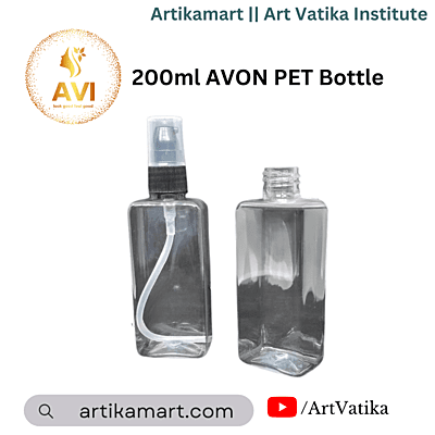 200ml SQUARE PET Bottle CLEAR - 24mm Neck