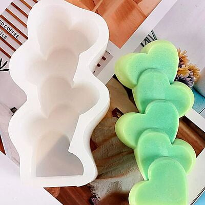 Silicon Mold Candle Heart Stacked